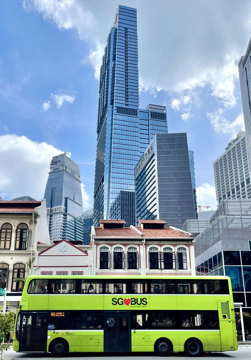 Photo of an LTA bus on a Singapore street