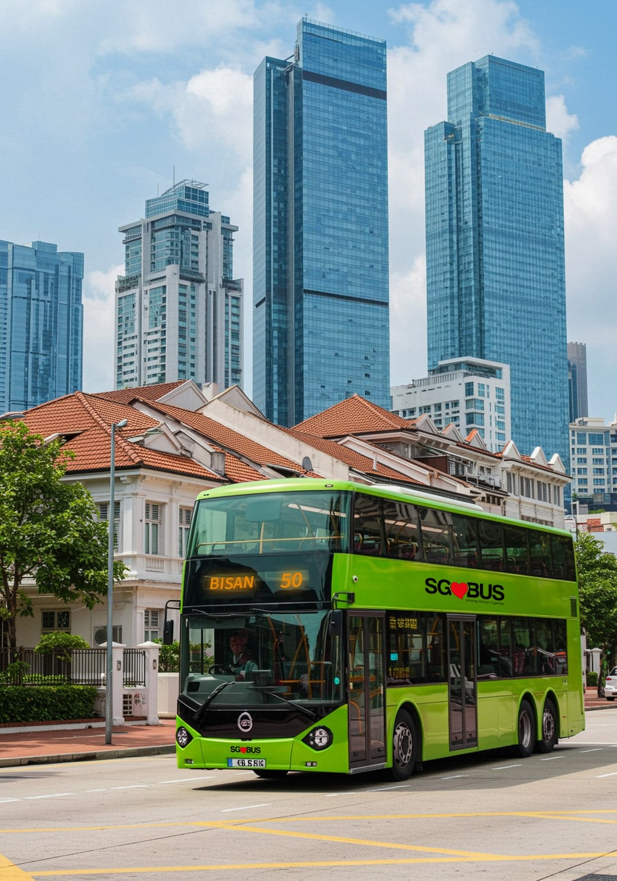 Photo of an LTA bus on a Singapore street
